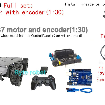 15Kg Load Rubber Wheel Robot Car Metal RC Tank Chassis For Arduino Raspberry Pi DIY Kit with Motor Ps2 Handle Programmable Robot