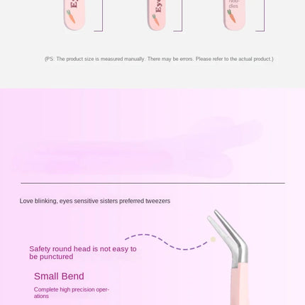 6 Types False Eyelash Tweezers Stainless Steel Anti-static Pincet Curved Strip 3D Lashes Extension Tweezer Makeup Tools