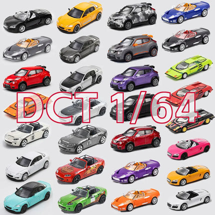 DCT 1/64 Model Alloy Car Collection Luxury Classical Vehicle Diecast Toy Collection Sports Car Station Vehicle with Display Box