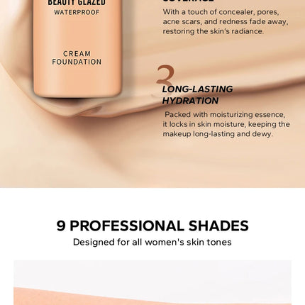 Flawless All Day: 9 Color Waterproof Concealer Foundation For Women Makeup Full Coverage Long Lasting Moisturizing
