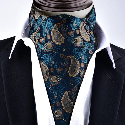 1 Piece Men's Scarf for Spring, Autumn, and Winter, Ascot Retro Floral British Fashion Suit Neck Scarf, Shirt Collar Scarf, Warm
