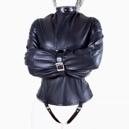 1PC Sex Slave Bondage Outfits Behind Back Bondage Armbinder，Leather Straight Jacket BDSM Restraints Slave Sex Toys For Couples