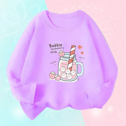 Soft Cotton Children's Cartoon T-Shirts Cute Pretty Bowknot Print Baby Long Sleeve T-Shirt For Boys Girls Tee