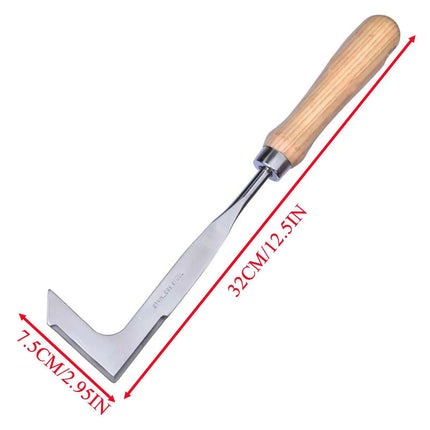 L Shaped Hand Crevice Weeder Root Remover Tool Outdoor Weeder Portable Weed Puller Handled Up Manual Stainless Steel Garden Tool