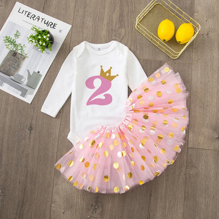 Baby Girl's 1st Birthday Outfit Birthday Tutu Girls Dress Set Newborn Infant Baby Girls 1st Birthday Dress Birthday Party Cotume
