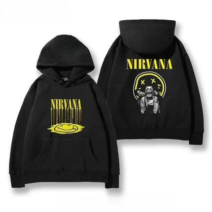 Classic Rock Band Nirvana Kurt Cobain Graphic Print Hoodie Men Women Loose Oversize Sweatshirt Streetwear Harajuku Wind Pullover