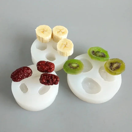 3d Fruit Silicone Molds Banana Slices Kiwi Dried Jujube Fruit Fondant Cake Chocolate Mould Cake Decoration DIY Resin Molds