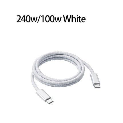 240W/100W PD3.1 Fast Charging Cable for iPhone17/16/15, Samsung S24/23/22, iPad Pro, Macbook Pro, Nylon Braided Durable Cable.