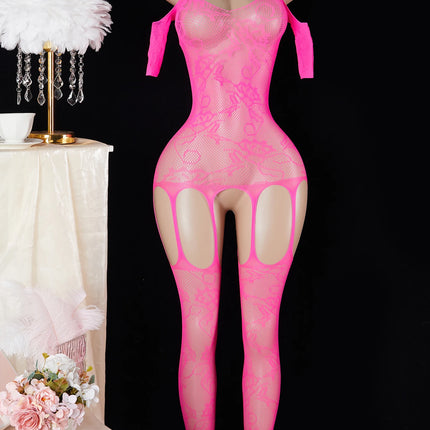 One Piece Open Bra Crotchless Underwear For Sex Lace Transparent Sexy Lingerie Plus Size Bodysuit Babydoll Dress Erotic Costumes