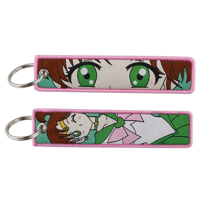 Sailor Moon Keychain Usagi Anime Embroidery Key Tag Motorcycles Cars Backpack Chaveiro Keychain Fashion Key Ring Friends Gift