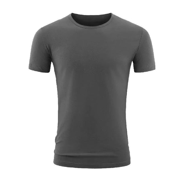 2026 Summer Men's T-shirt Fashion Slim Black Short Sleeved Comfortable Casual Round Neck T-shirts Top Men's Clothing