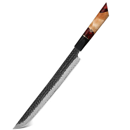 TURWHO 10.5" Hand Forged Japanese Damascus Steel Kitchen Chef Knives DIY Handle Fish Fillet Sushi Salmon Sashimi Slicing Knife