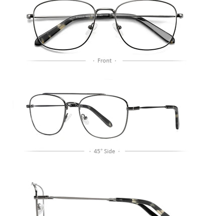 AIR EIGHT Aviator Prescription Glasses Men Metal Frame Progressive Lenses With Photochromic Myopia Correction