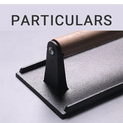 Cast Iron Steak Burger Press Round Rectangular Uncoated Heavy-Duty Meat Press with Handle for Outdoor Grill Food Cooking Tools
