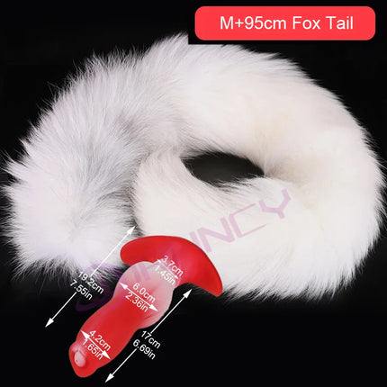Anal Plug with Tail BDSM Adult Sex Game Cosplay 18+ Anal Dildo for Women Men Silicone Soft Butt Plug Gay Sex Toys for Party BDSM
