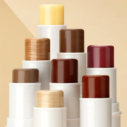 QIBEST Multi-functional Makeup Balm Pearlescent Highlights Stick Cheek Blush Brighten Highlight Stick Lip Balm Contour Pen