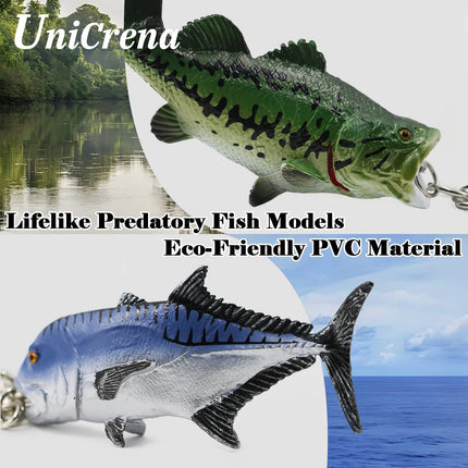 Fish Keychain Creative Handmade Fish Model Key Ring Trout/Snapper/Tuna/Salmon/Bass Keychain Fishing Themed Key Holder Accessory