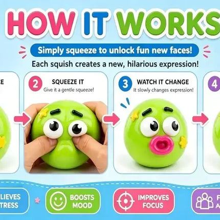 Popular New Creative Dog Facechanging Kneading Soothingball Soft Rubber Breathable Toy Children's and Adult Stressrelieving Tool