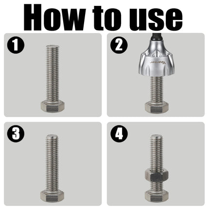 Vearter Deburring External Chamfer Tool Carbide Steel Chamfer Trimming Screw and Bolt Hex Shank Fast Remove Burr Removal