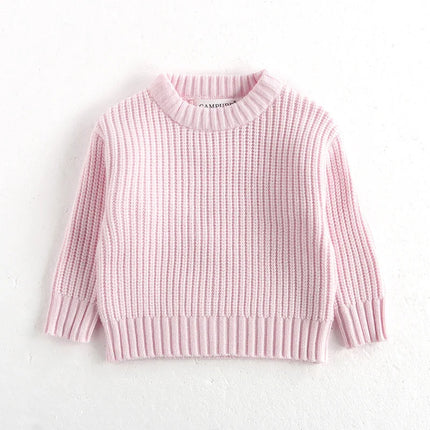 0-6Yrs Baby Boys Sweaters Spring Autumn Children Solid Color Basic Warm Knit Sweater Kids Girls Baby Pullover Sweaters Clothes