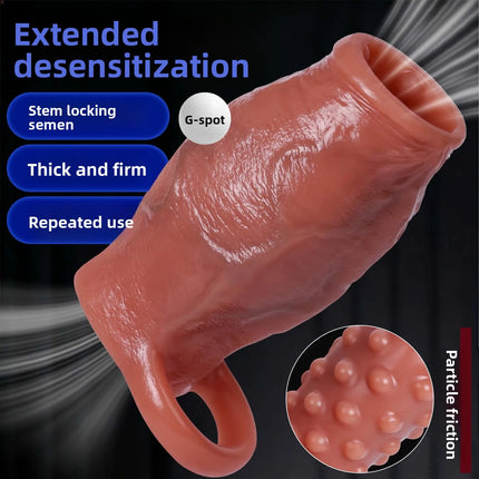 Dick Enlargement Longer Semen Lock Ring Delay Ejaculation G-Spot Stimulation Penis Sleeve Real Touch Sensation Adult Sex Toys