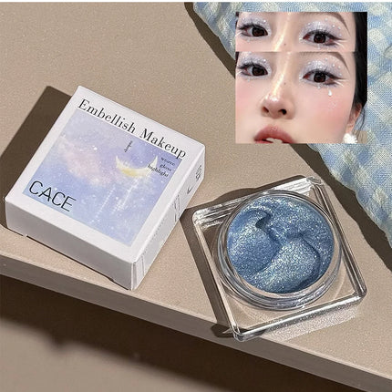 Diamond Sparkle Highlighter Cream Monochrome Shimmering Pearl Silver Face Contour Brighten Makeup Clear Glitter Flash Highlight