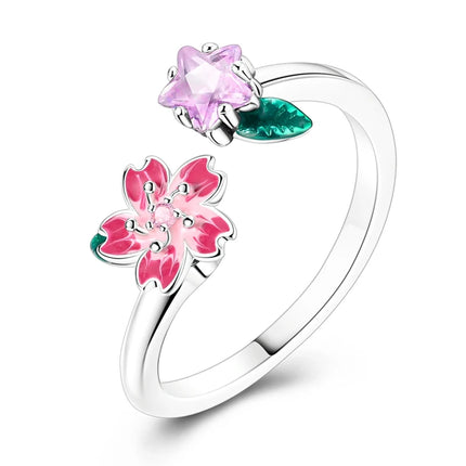 Adjustable Rings 925 Sterling Silver Mermaid Wing Dragon Sunflower Tulip Open Rings For Women Female Original Engagement Jewelry