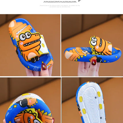 Cartoon Dinosaur Children Slippers Boy Girls Casual Shoes Flat Beach Water Shoes Indoor Soft Kids Cute Flip Flops for Boy Girl