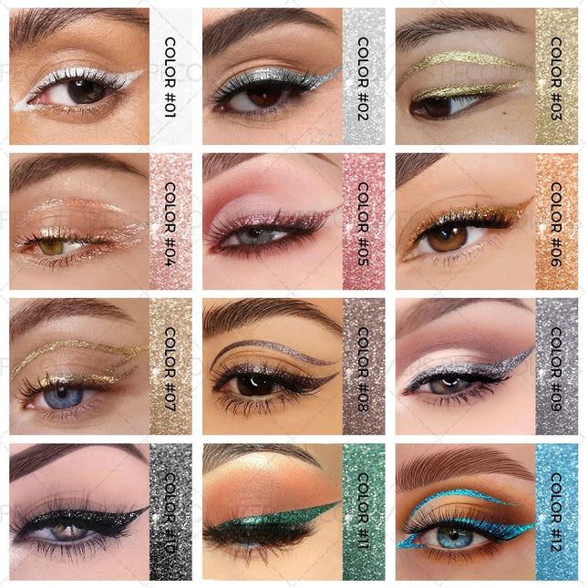 1PC Shimmer Eyeliner, Smudge-Proof ,Metallic Glitter Finish,Enhance The Allure of The Eyes,Perfect for Festive &Date Night Looks