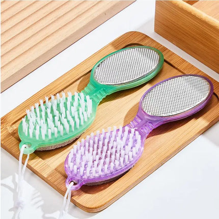 ·4 In 1 Foot Brush File With Pumice Stone Foot Rasp Sandpaper Foot Scrubber Brush For Feet Dead Skin Remover For Foot Care Tool.
