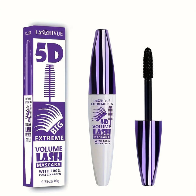 5D Waterproof Mascara Thickening Lengthening Curling Liquid Fiber Mascara Long-Lasting Curling Eyelash Extension Cosmetics