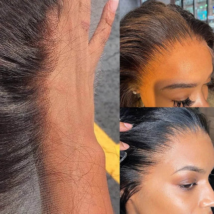 13x4 Transparent Lace Frontal Straight 100% Human Hair For Women Pre Plucked Bleached Knots