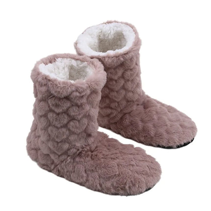 2026 Winter Adult Thick Warm Floor Shoes High Tube Non-Slip Indoor Cotton Shoes Plush Home Slippers Men And Women