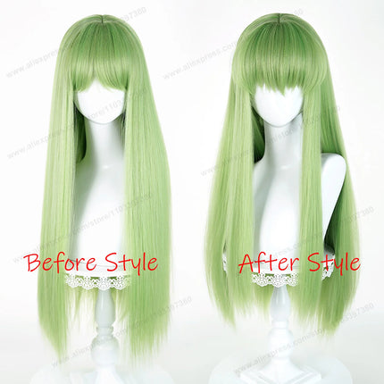 CC Enkidu Cosplay Wig 80cm Long Green Women Hair Anime Cosplay Wig Halloween Heat Resistant Synthetic Wigs
