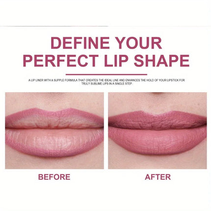 Matte Lipliner Pencil Waterproof Nude Purple Lipstick Pen Matte Velvet Lip Liner Pen Contour Make Up Sexy Lasting Lips Cosmetics