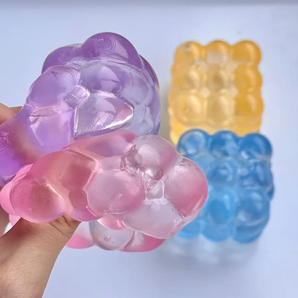 Squishy Maltose Fidget Toys Bright Soft Colored Cubic Maltose Squeeze Toy Fun Anti-stress Sensory Toy  Christmas Toys