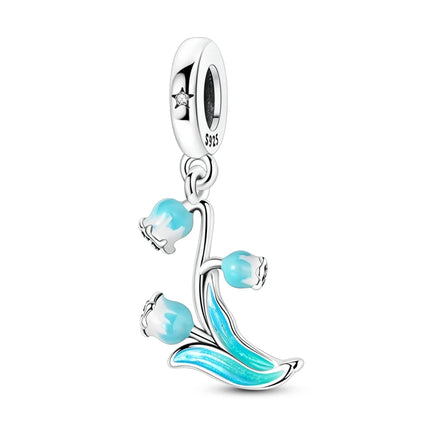 Blue Series 925 Sterling Silver Owl Butterfly Pirate Ship Car Beetle Clogs Charm Fit DIY Bracelet Necklace Fun Matching Gifts