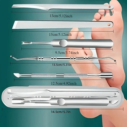6pcs Stainless Steel Grooming Set - a Professional Kit for Foot Care And Trimming, Suitable for Feet, Hands, And Nails
