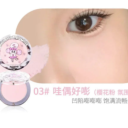 FLORTTE BUNNY Monochrome Highligh Powder Naturally Brightening Facial Blush Cream High Gloss Face Blusher Makeup Cosmetics