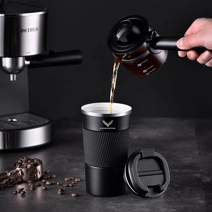Car Coffee Cup 304 Stainless Steel Car Thermos cafe Mug 510ML for Corvette C1 C2 C3 C4 C5 C5 C6 C7 C6-R C8