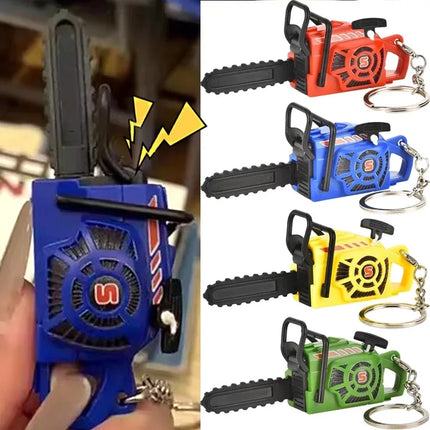 Mini Chainsaw Keychain Stress Relief Toy for Keys Backpack Bag Realistic Chainsaw Toy Funny Gadget Chainsaw Key Ring Gift
