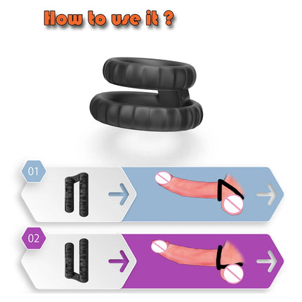 Penis Ring Silicone Cock Rings Delay Ejaculation Scrotal Binding Ball Stretcher Erection Enhancing Lock Cockring Sex Toy for Men
