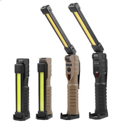 Folding COB Work Light LED Flashlight with Built-in Battery Lamp Torch Emergency Car repair Lamp Red SOS Strobe Camping lantern