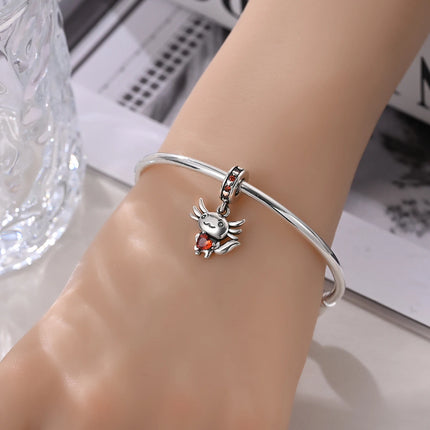 Hot Sale 925 Sterling Silver Sparkling Curled Dragon Charm Fits Bracelet Beautiful Jewelry Accessories Gifts