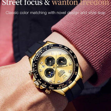 OLEVS 2875 Fashion Men's Watch Luxury Original Moon Phase Calendar Wristwatch Chronograph Luminous Waterproof Watch For Men