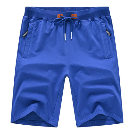 Drawstring Men's Cotton Shorts, Cozy Fit Slim Elastic Sports Shorts Man Casual Running Trendy Sweatpants Male Clothing