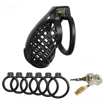 Breathable Chastity Cage for Men with 6  Rings Copper Lock Male Chastity Device BDSM 3 Size Cage Penis Exercise Bondage Sex Toys