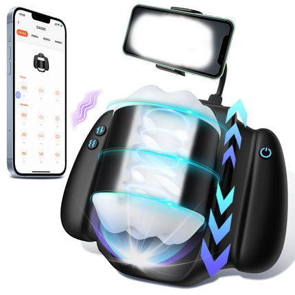 Automatic Telescopic Vibrating Handle Male Masturbator Adult Sex Toy For Men App Control Penetration Penis Trainer  Pocket Pussy