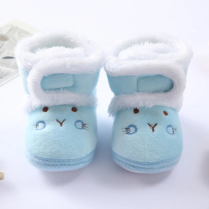 Infant Toddler Baby First Walkers Winter Thick Warm Newborn Shoes For Girls Boys Soft Fashion Bear Baby Boy Girl Shoes 0-9Month