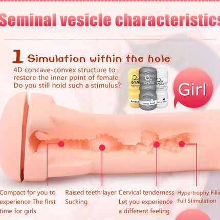 Realistic Vagina Anal Male Masturbator Silicone Soft Tight Pussy Erotic Adult Toys Penis Sex Toys for Men Masturbation Cup 18+